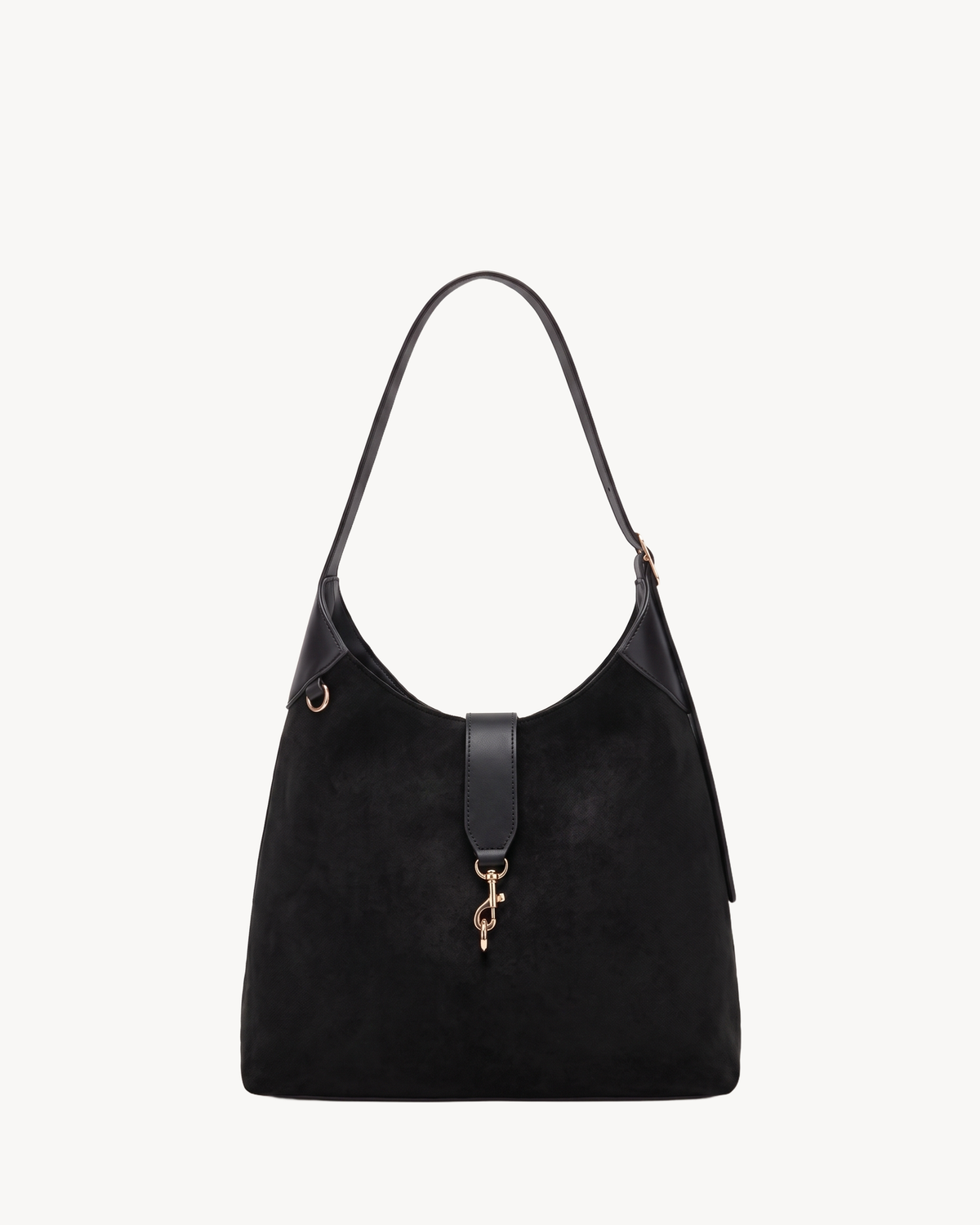 The Brume Clip Hobo in Noir, front view