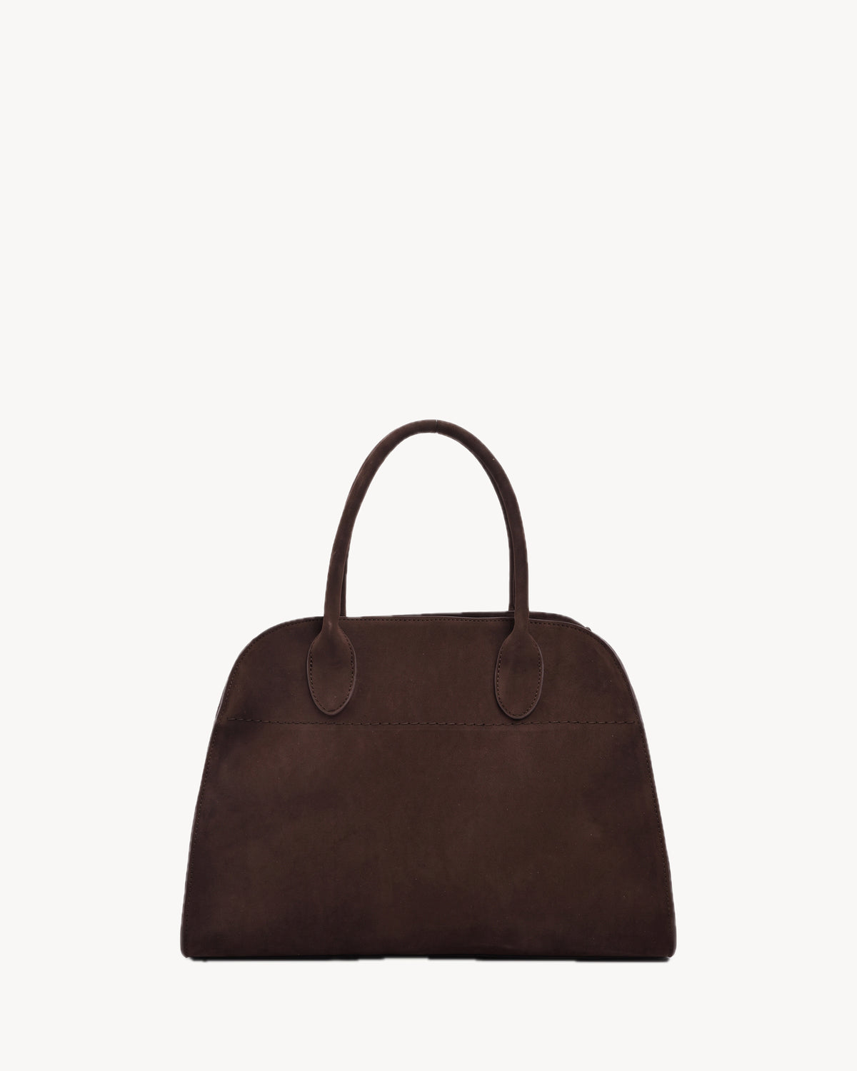 The Aurore Suede Satchel in Espresso, front view