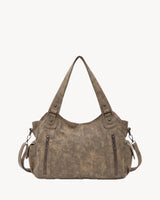 The Estran in Sable, front view with detachable crossbody strap
