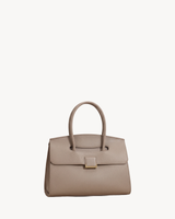 The Aurore Briefcase in Sable, front view