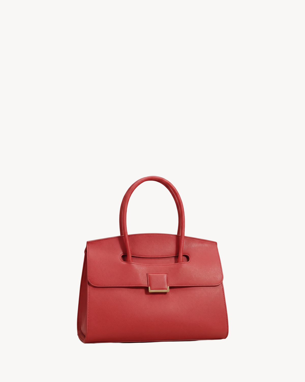 The Aurore Briefcase in Rouge, front view