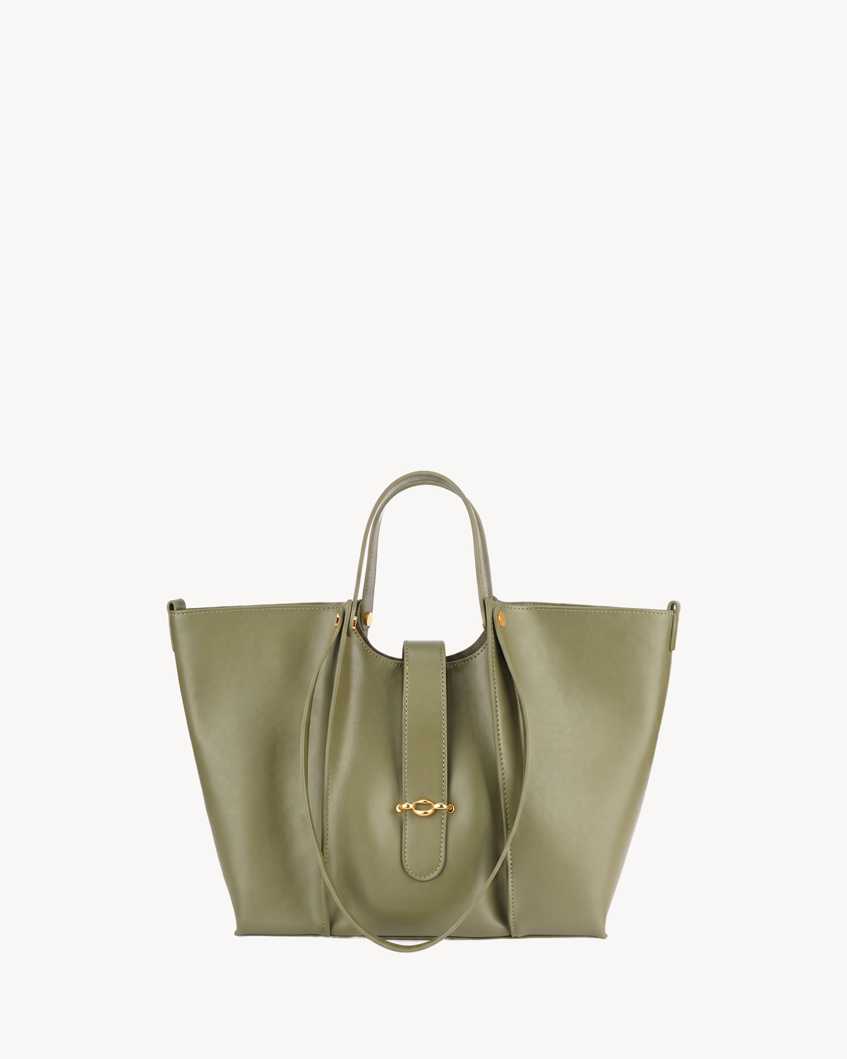 The Havre Buckle in Olive, front view