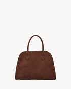 The Aurore Suede Satchel in Chocolate