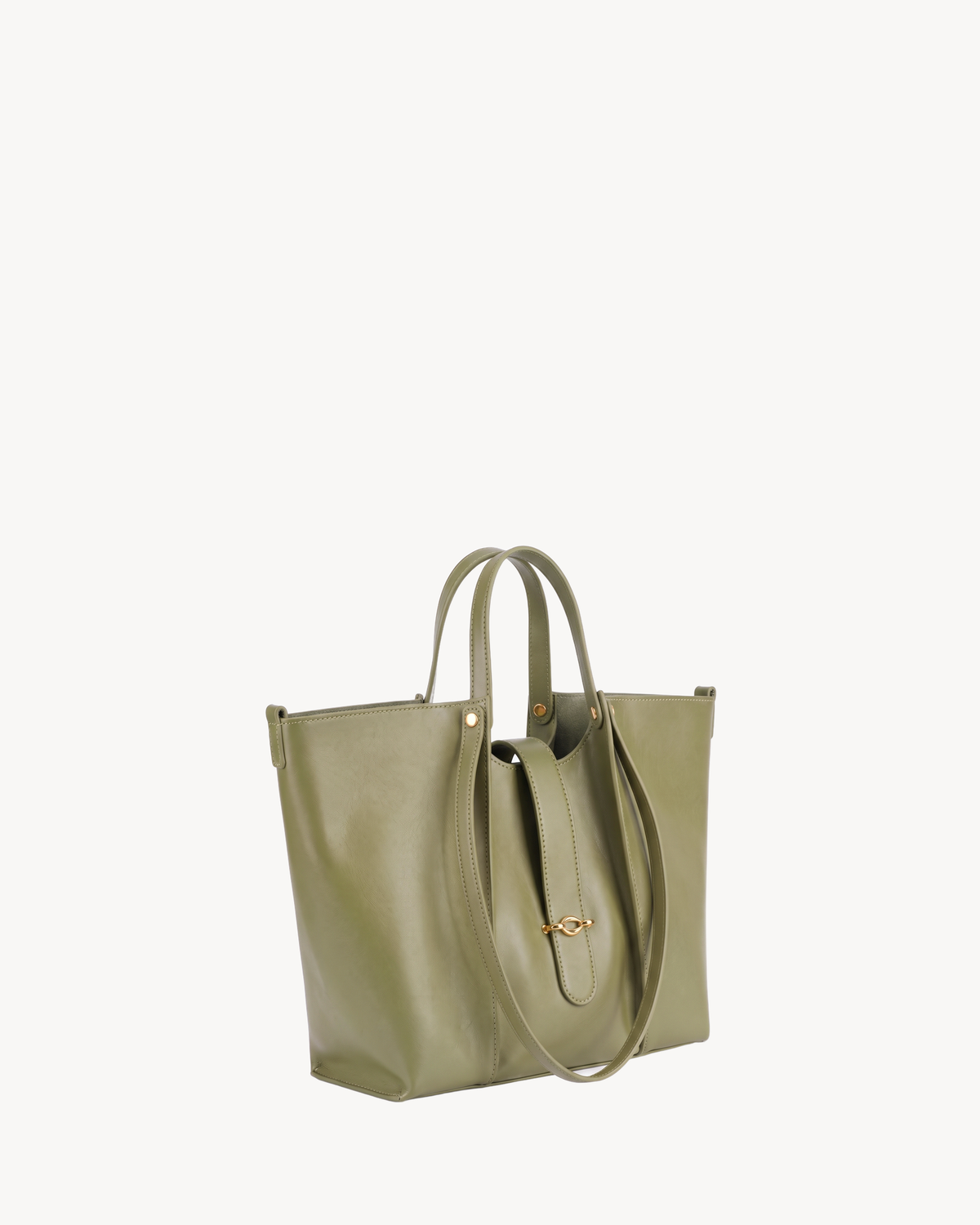 The Havre Buckle in Olive, three-quarter view