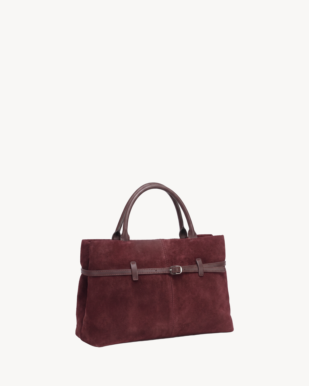 The Brume Belted Tote in Bordeaux
