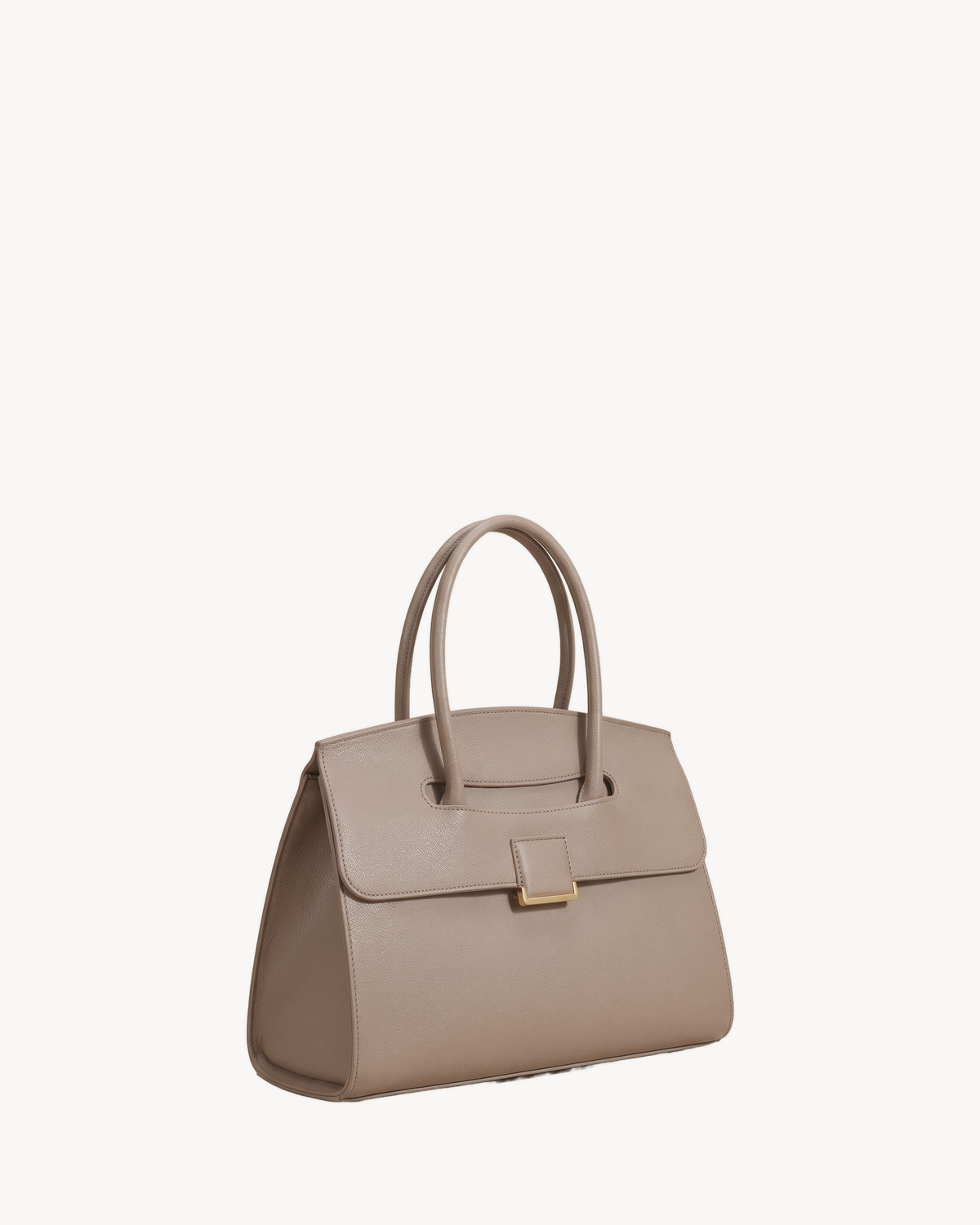 The Aurore Briefcase in Sable, three-quarter view