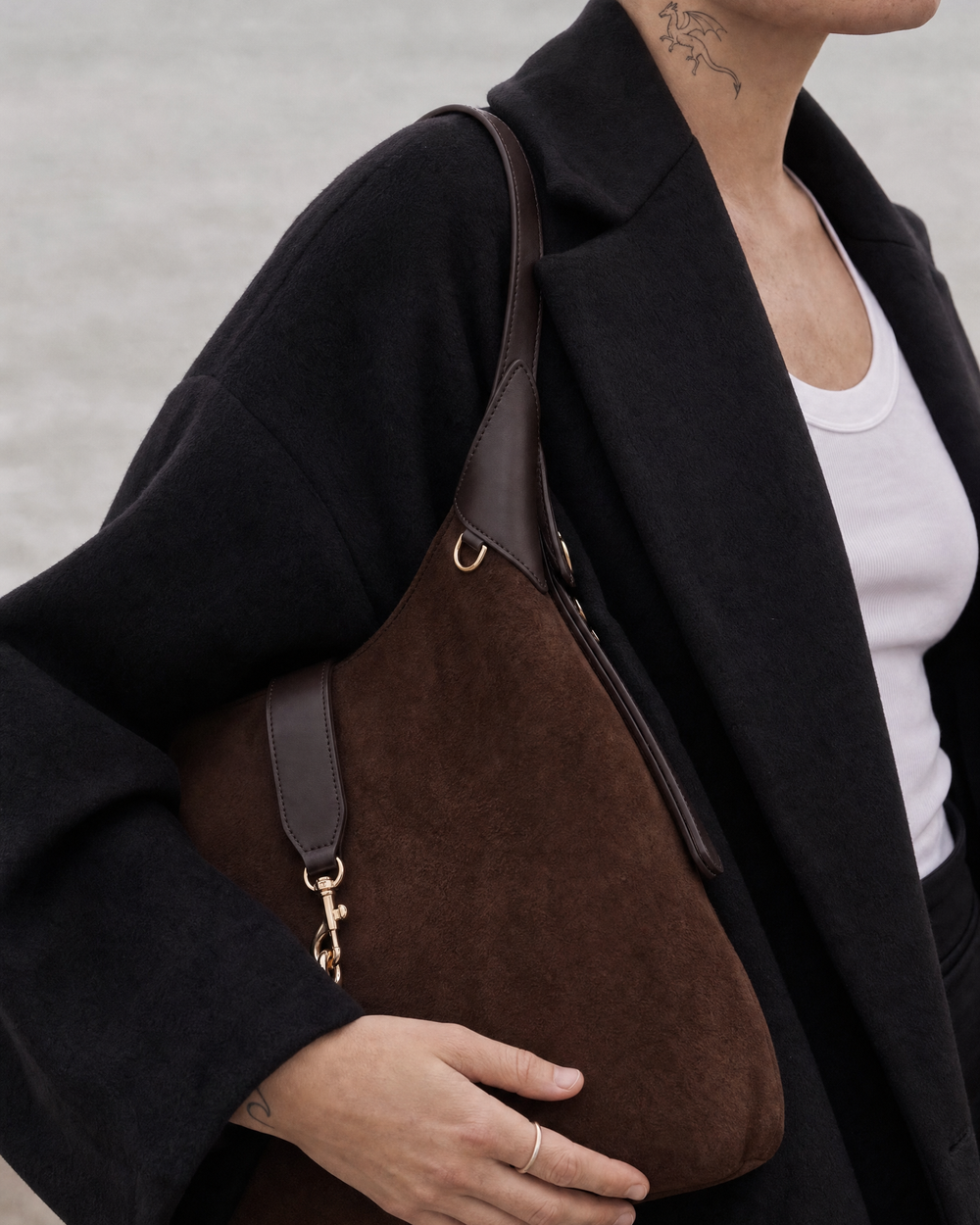 The Brume Clip Hobo in Chocolate