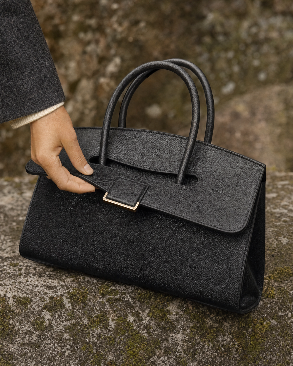 The Aurore Briefcase in Noir