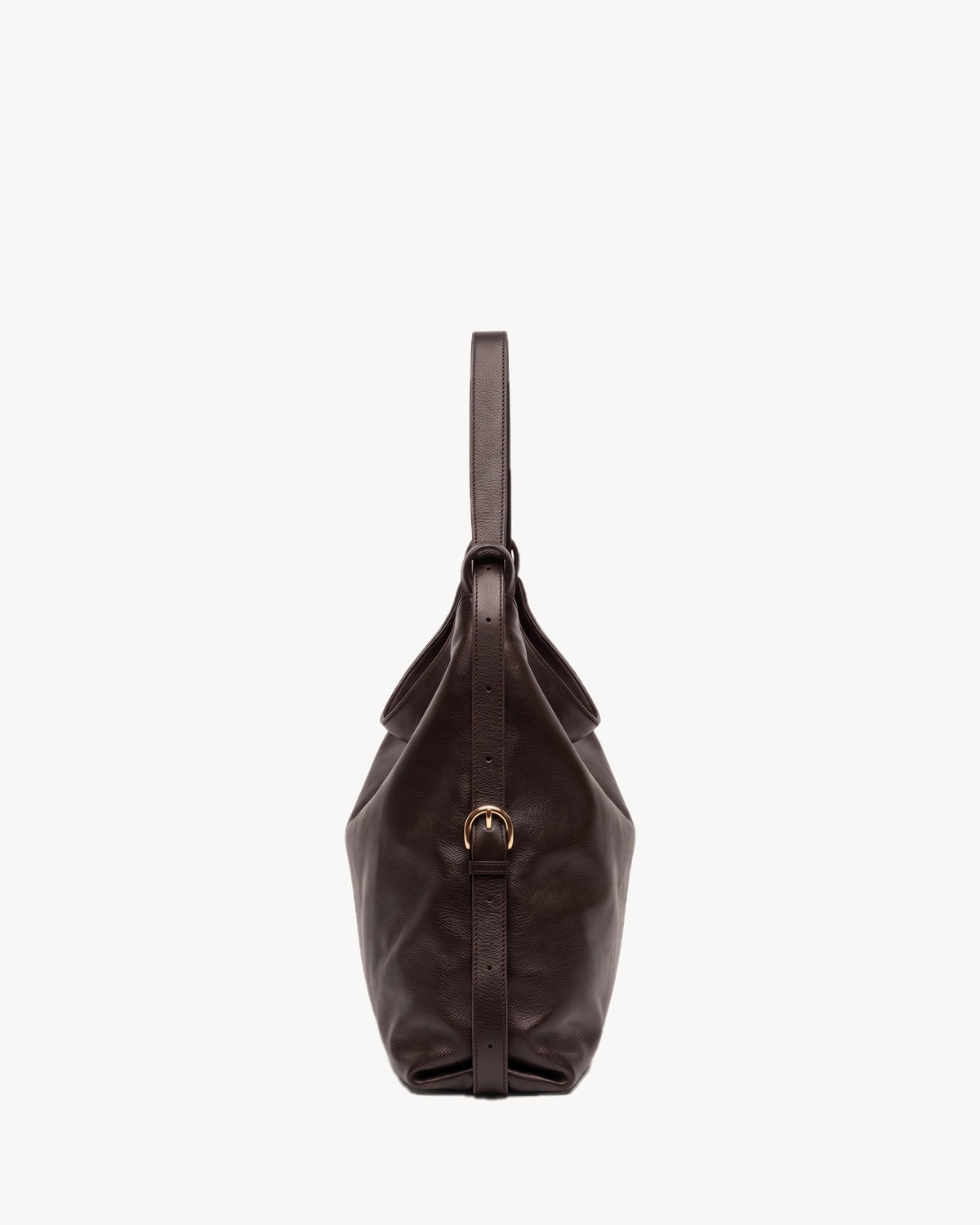 The Jusant Carryall in Chocolate, side view