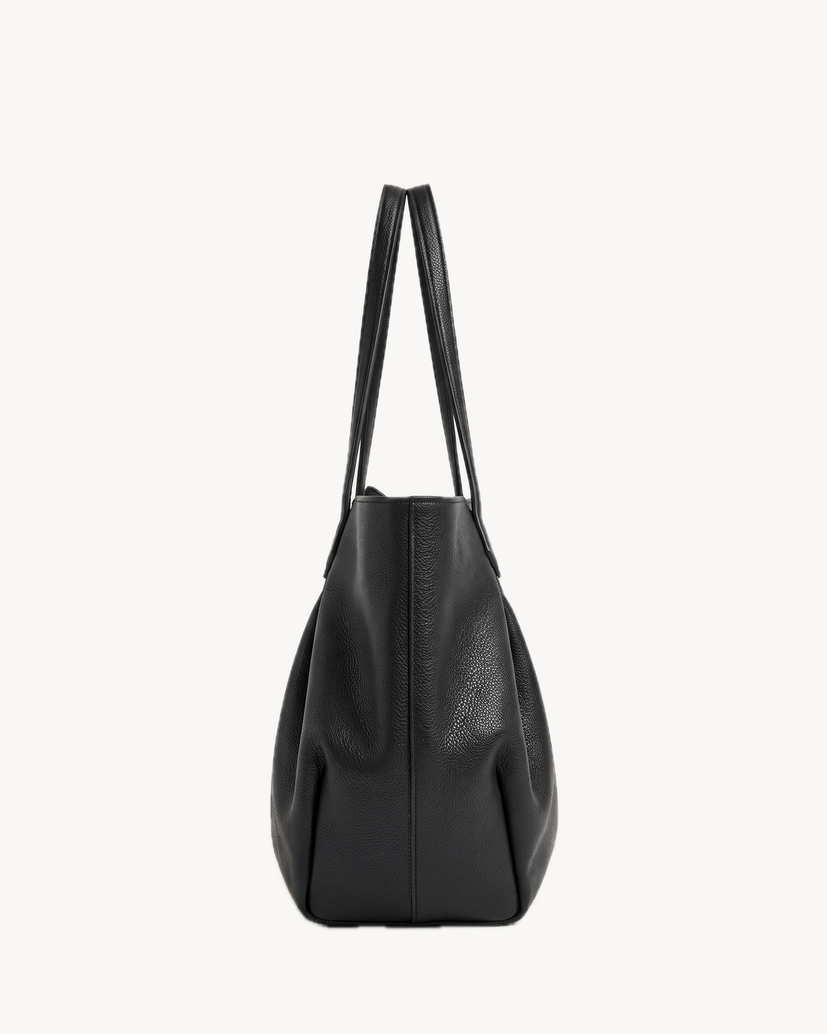 The Havre Slouch in Noir, side view showing depth