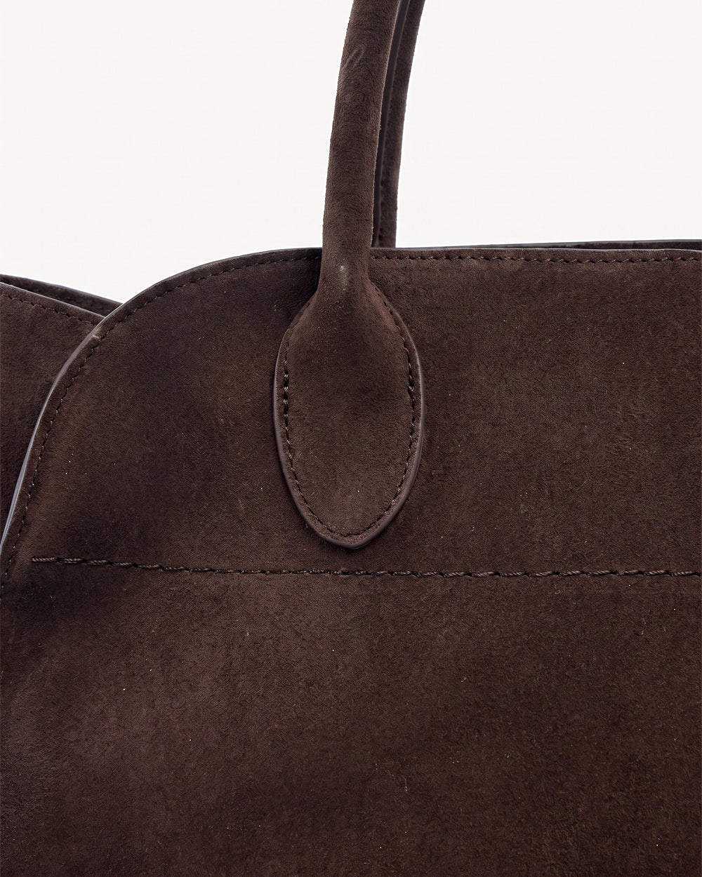 The Aurore Suede Satchel in Espresso