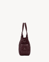 The Estran in Bordeaux, side view with snap pocket