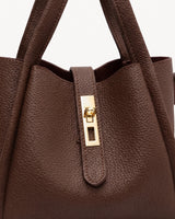 The Grève in Chocolate, gold-tone turn lock detail