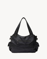 The Estran in Noir, back view with zip pocket