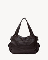 The Estran in Espresso, back view with zip pocket