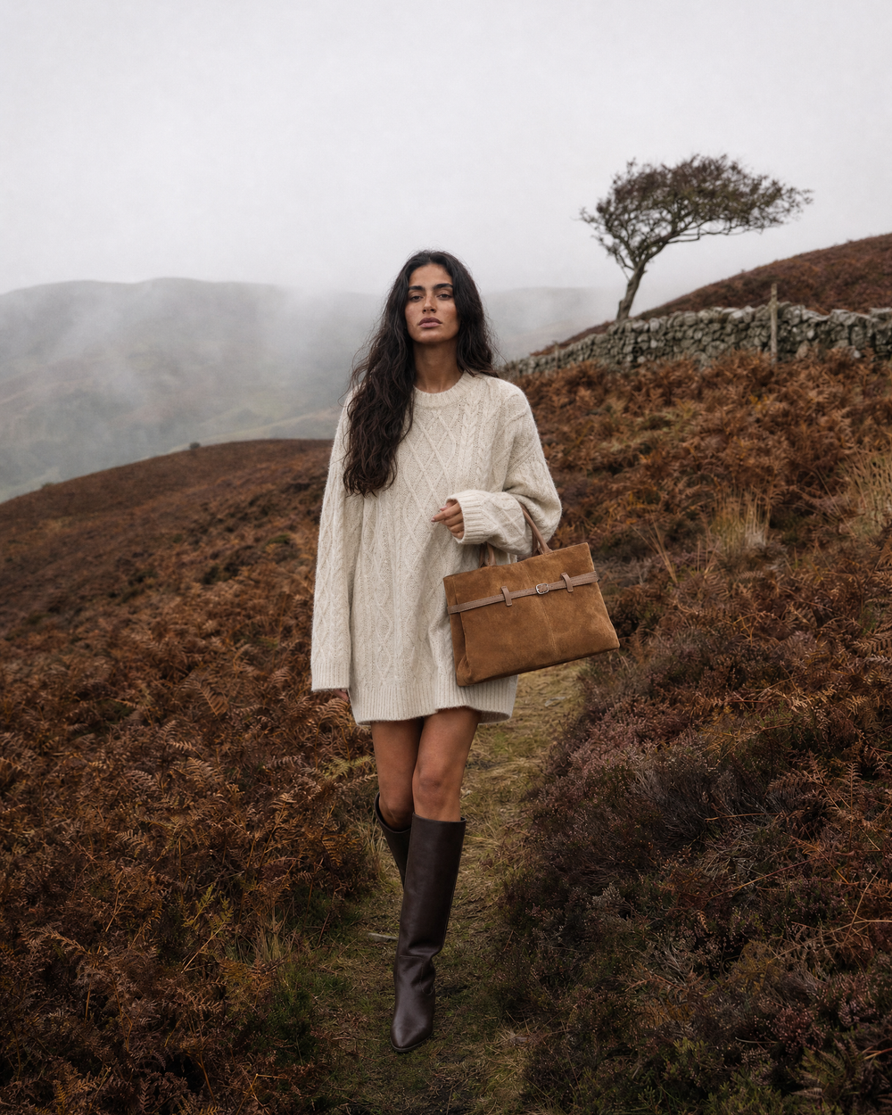 The Brume Belted Tote in Tabac