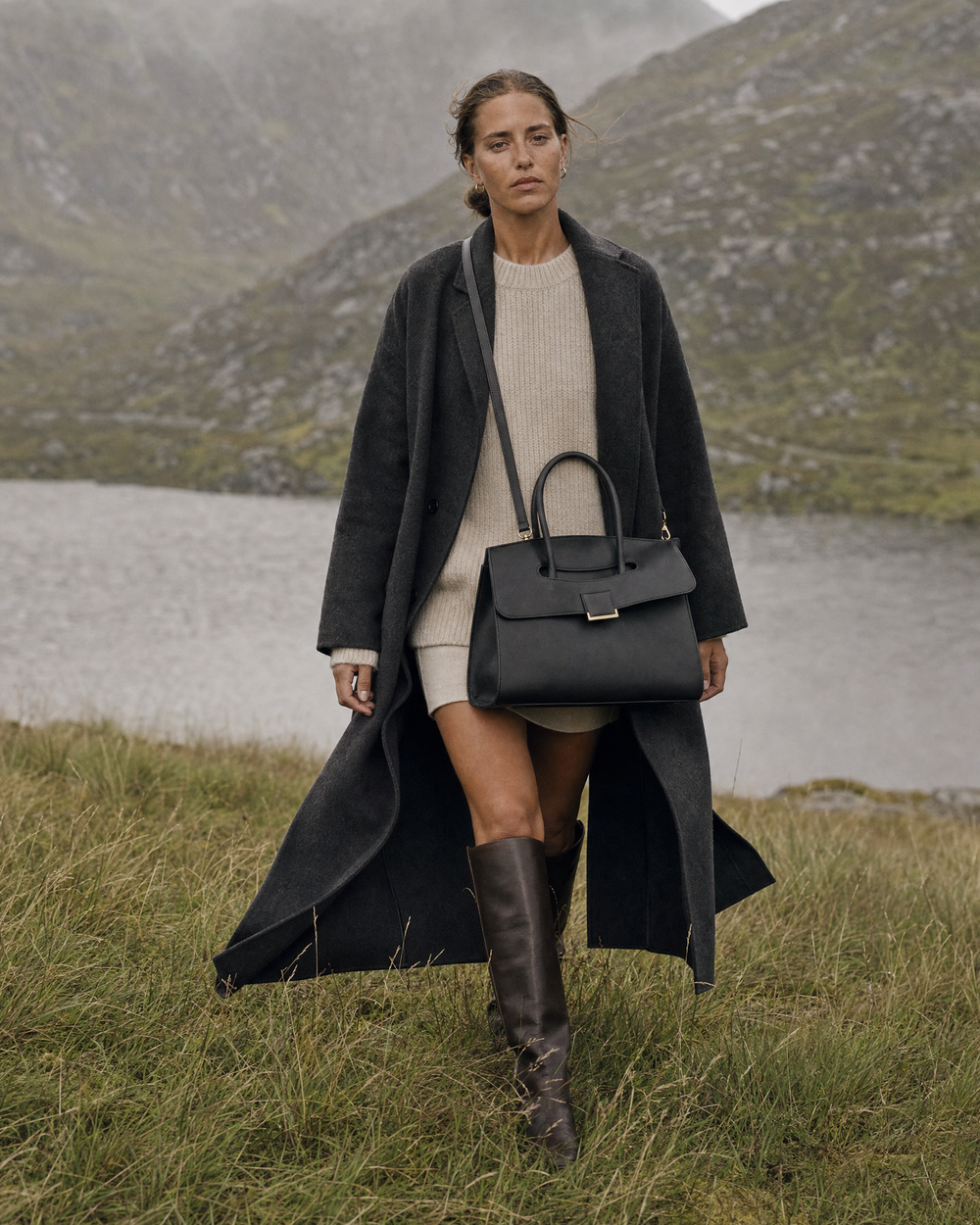 The Aurore Briefcase in Noir