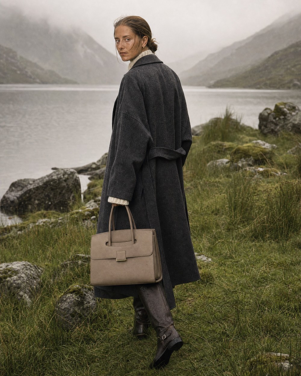 The Aurore Briefcase in Sable