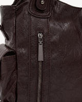 The Estran in Espresso, front zip pocket detail