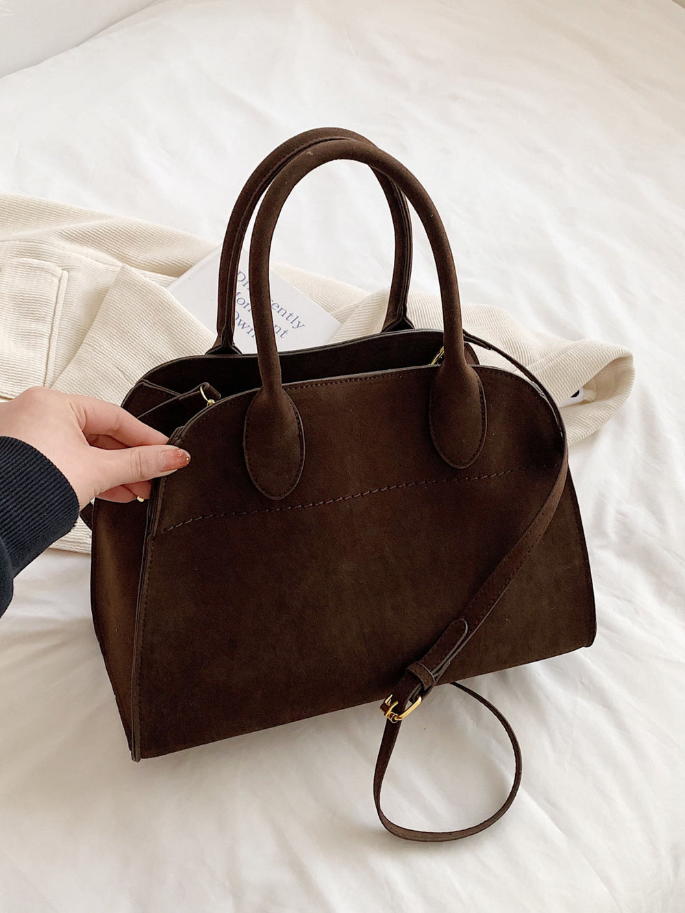 The Aurore Suede Satchel