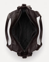 The Estran in Espresso, interior with two zipped compartments