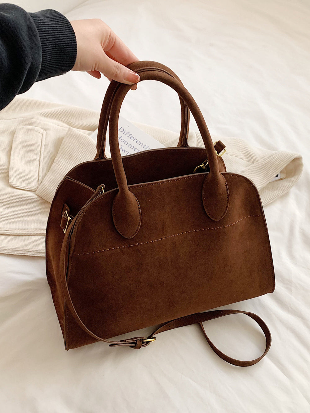 The Aurore Suede Satchel