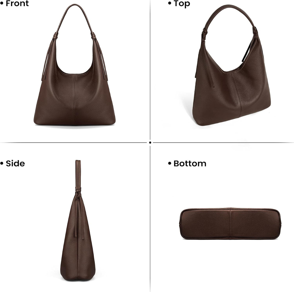 befen Genuine Leather Slouchy Hobo Purses for Women, Casual Hobo Bags