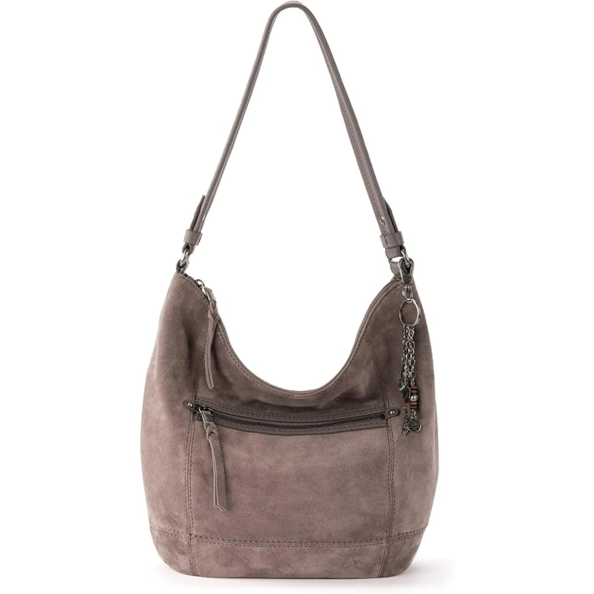 Women Genuine Leather Lightweight Zipper Closure Stripe Saddle Shape Removable Strap Waterproof Casual Shoulder Handbag