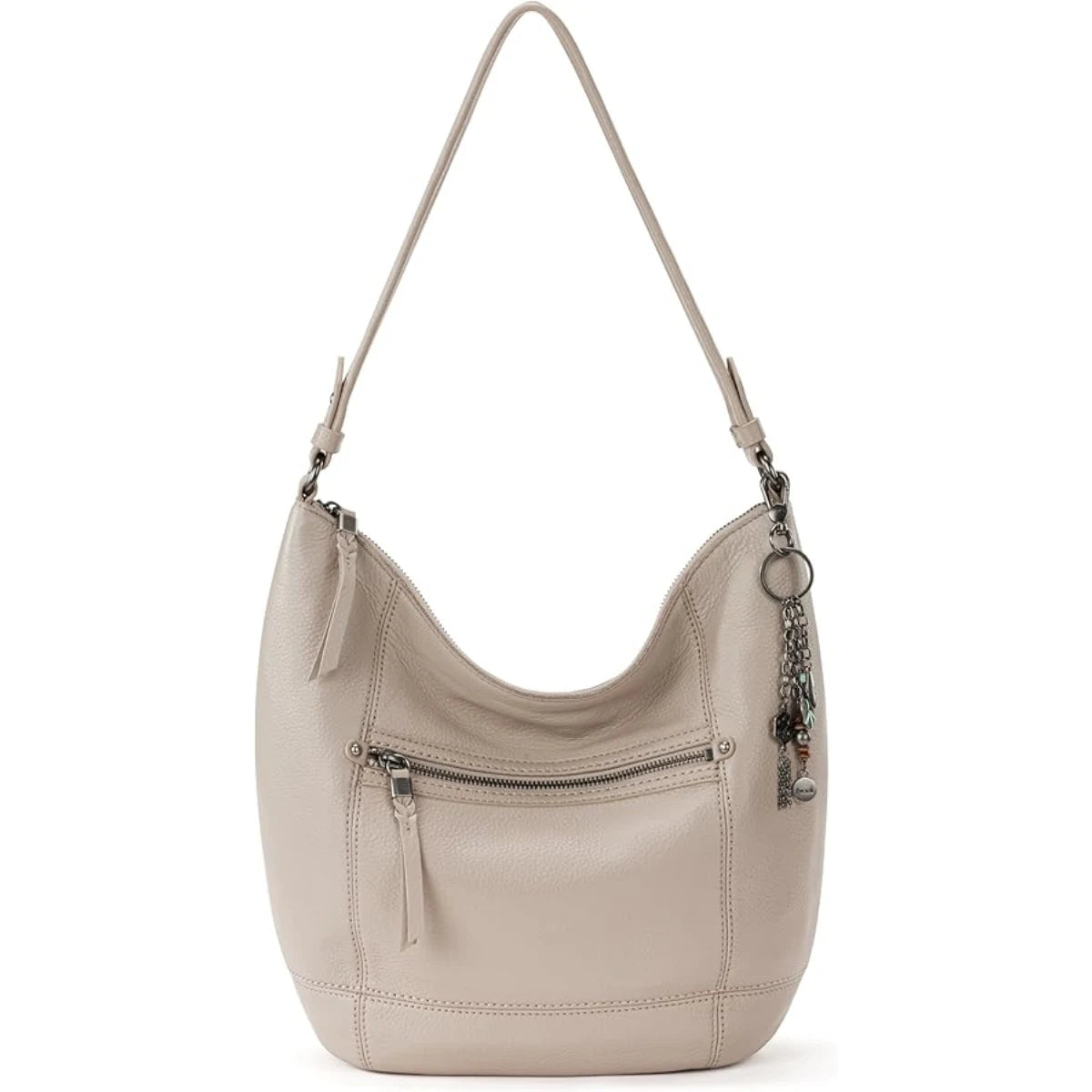 Women Genuine Leather Lightweight Zipper Closure Stripe Saddle Shape Removable Strap Waterproof Casual Shoulder Handbag