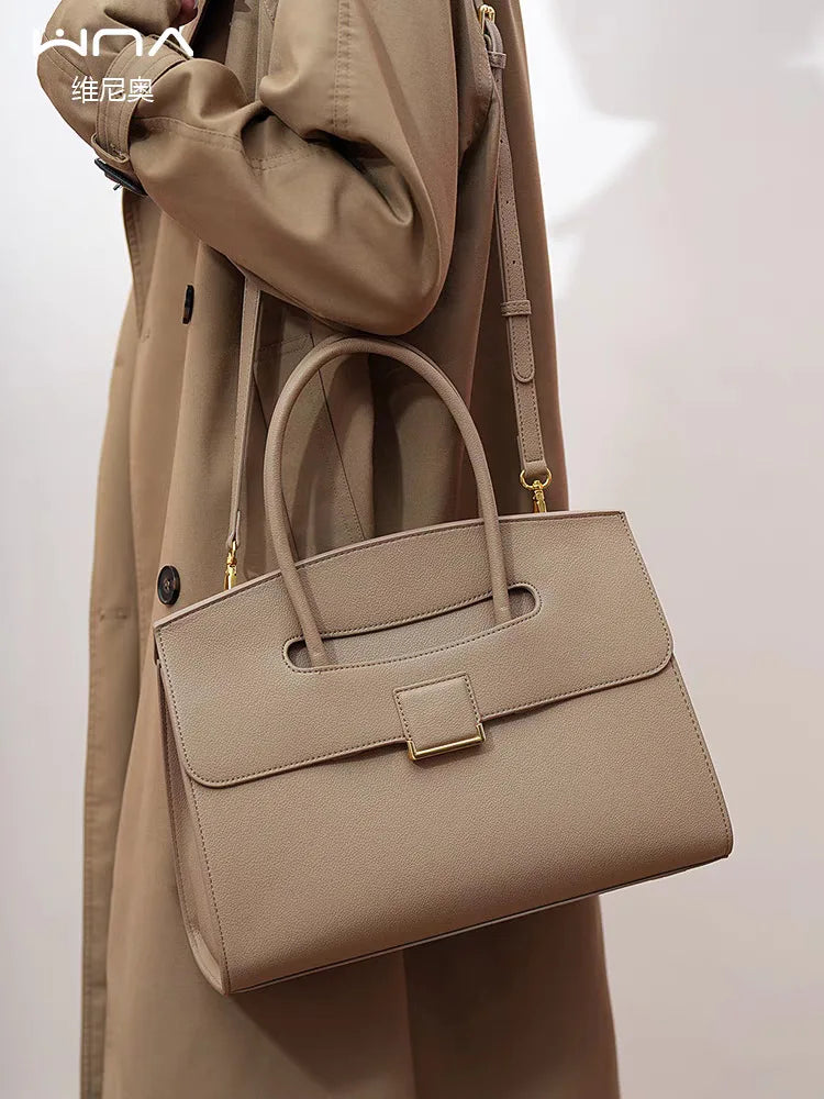 Premium Large Capacity Women's Briefcase Minimalist Designer Handbag Tote High-end Business Bag