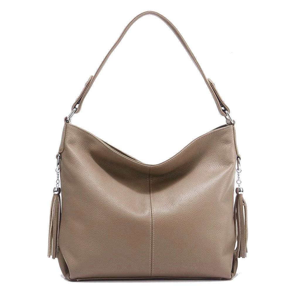 Zency Fashion Echt Lederen Dames Schoudertas Dames Hobo Tas Portemonnee Designer Tassen Luxe 2026 Crossbody Grote Capaciteit Shoppe