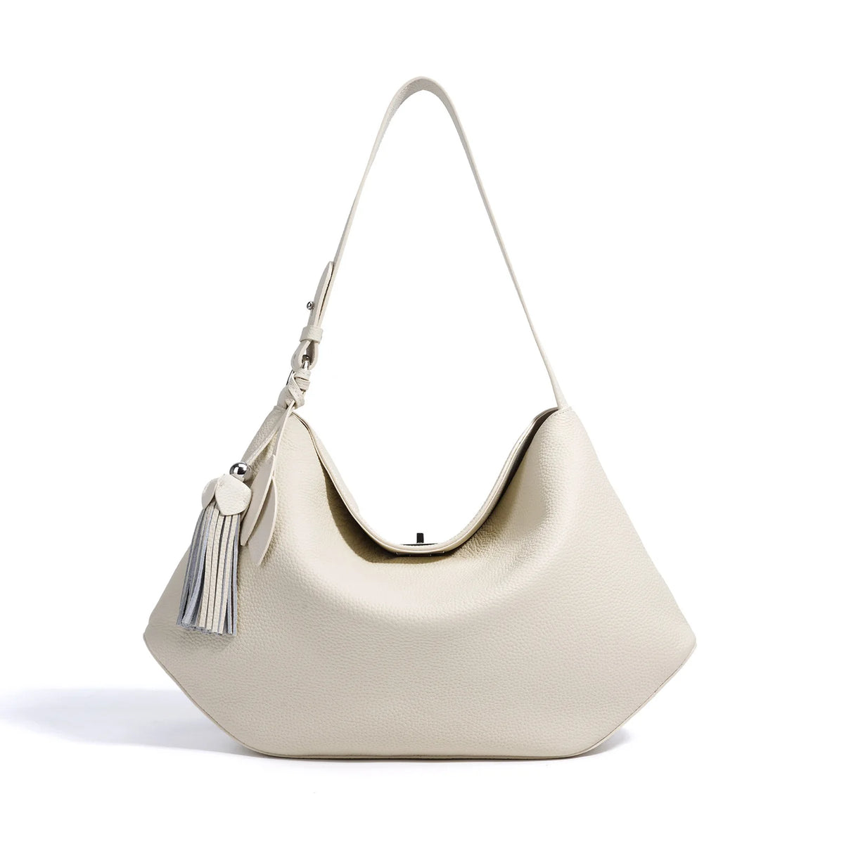 2026 New Cowhide Two-Strap Crossbody Tote Bag Large Capacity Genuine Leather Polyester Elegant Fashion Underarm Women's