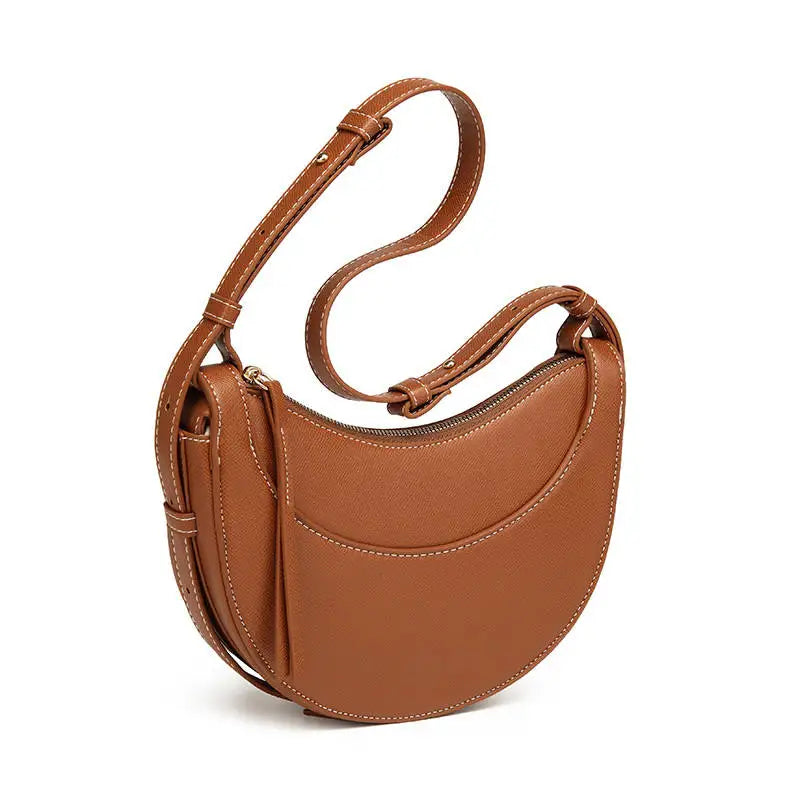 Luxury Designer Genuine Leather Handbags for Ladies Half Moon Saddle Crescent Bag Crossbody Shoulder Bags with Logo