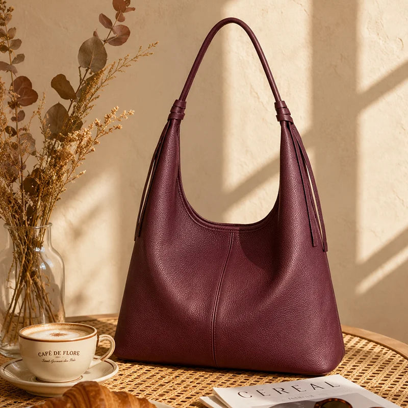 Women Handbags Genuine Leather White Shoulder Tote Bag Zipper Hobo Purse Casual Work Private Label Wholesale Supplier