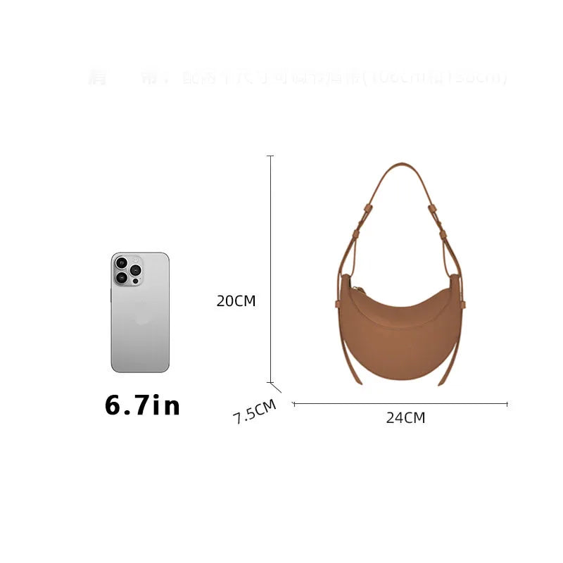 Luxury Designer Genuine Leather Handbags for Ladies Half Moon Saddle Crescent Bag Crossbody Shoulder Bags with Logo