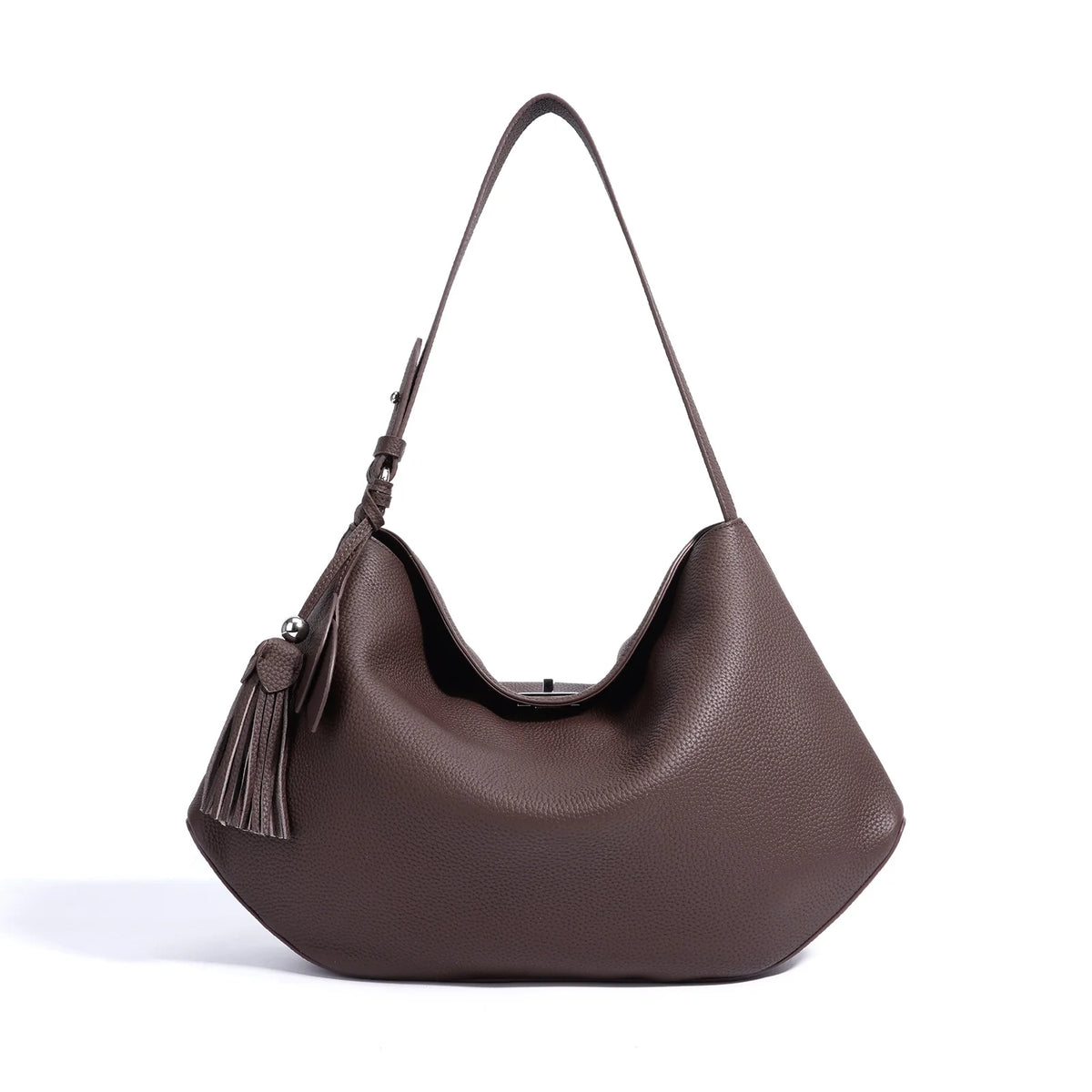 2026 New Cowhide Two-Strap Crossbody Tote Bag Large Capacity Genuine Leather Polyester Elegant Fashion Underarm Women's