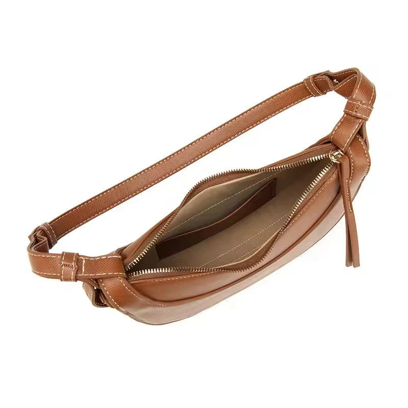 Luxury Designer Genuine Leather Handbags for Ladies Half Moon Saddle Crescent Bag Crossbody Shoulder Bags with Logo