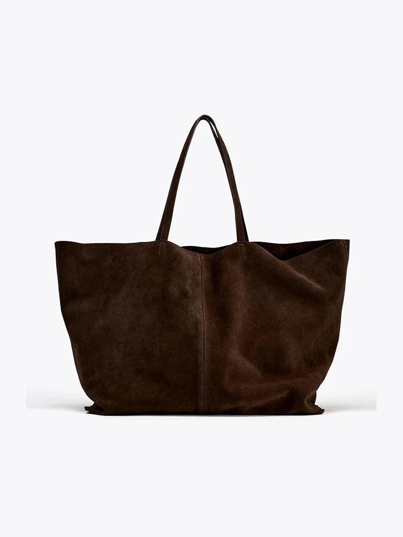 Grote suède tas voor dames, luxe designer nieuwe tote bag voor dagelijkse stijl, grote capaciteit, modieuze schoudertas voor dames