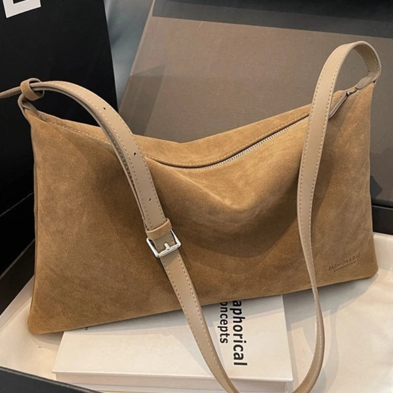 Geavanceerde retro tas voor dames 2026 nieuwe getextureerde matte schoudertas met grote capaciteit crossbody draagtas voor woon-werkverkeer