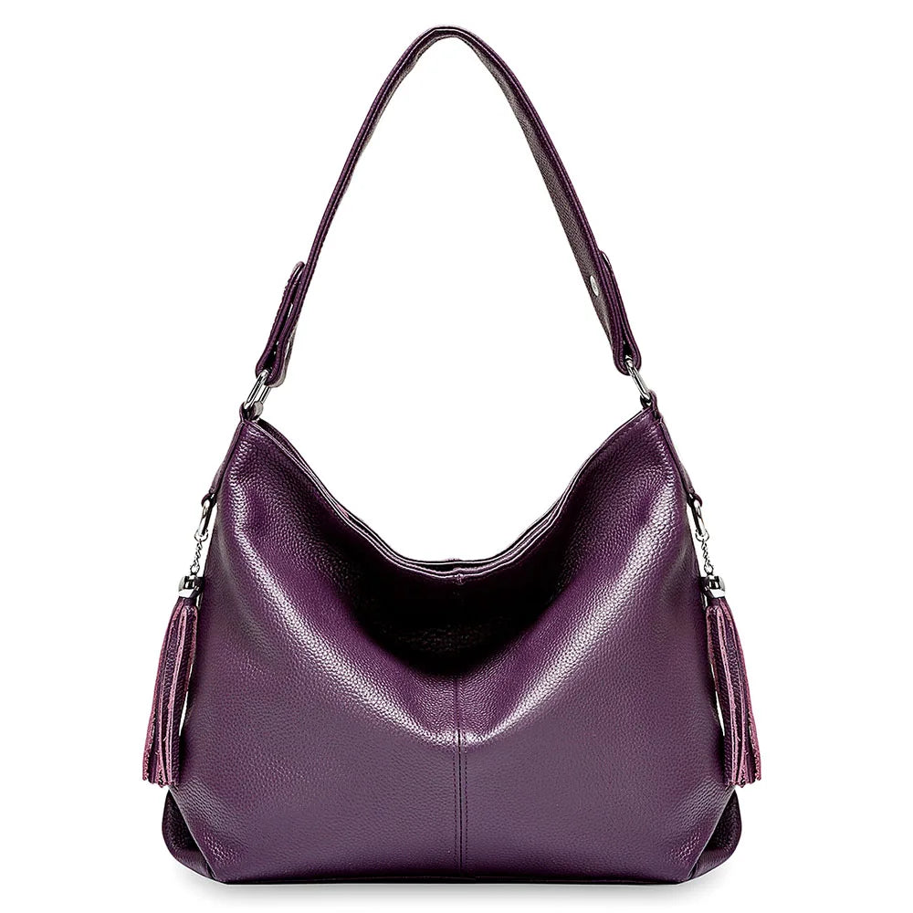 Zency Fashion Echt Lederen Dames Schoudertas Dames Hobo Tas Portemonnee Designer Tassen Luxe 2026 Crossbody Grote Capaciteit Shoppe
