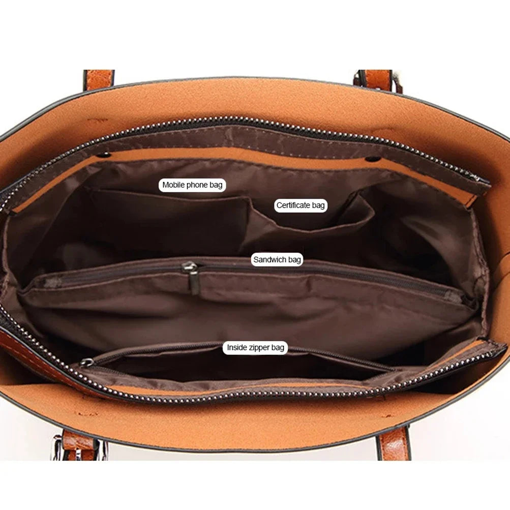 Schoudertassen Voor Vrouwen Olie Wax Lederen Handtas Tote Crossbody Tas Vintage Boekentassen Vrouwen Tassen Designer Handtas Van Hoge Kwaliteit
