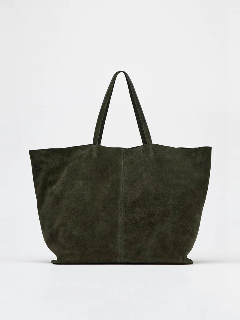 Grote suède tas voor dames, luxe designer nieuwe tote bag voor dagelijkse stijl, grote capaciteit, modieuze schoudertas voor dames