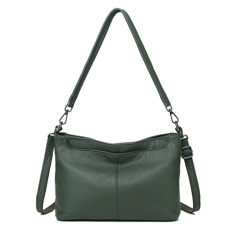 5 kleuren 100% eerste laag rundleer dames handtas casual vrouwelijke schoudertas crossbody portemonnee dropshipping