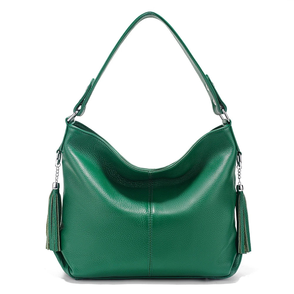 Zency Fashion Echt Lederen Dames Schoudertas Dames Hobo Tas Portemonnee Designer Tassen Luxe 2026 Crossbody Grote Capaciteit Shoppe