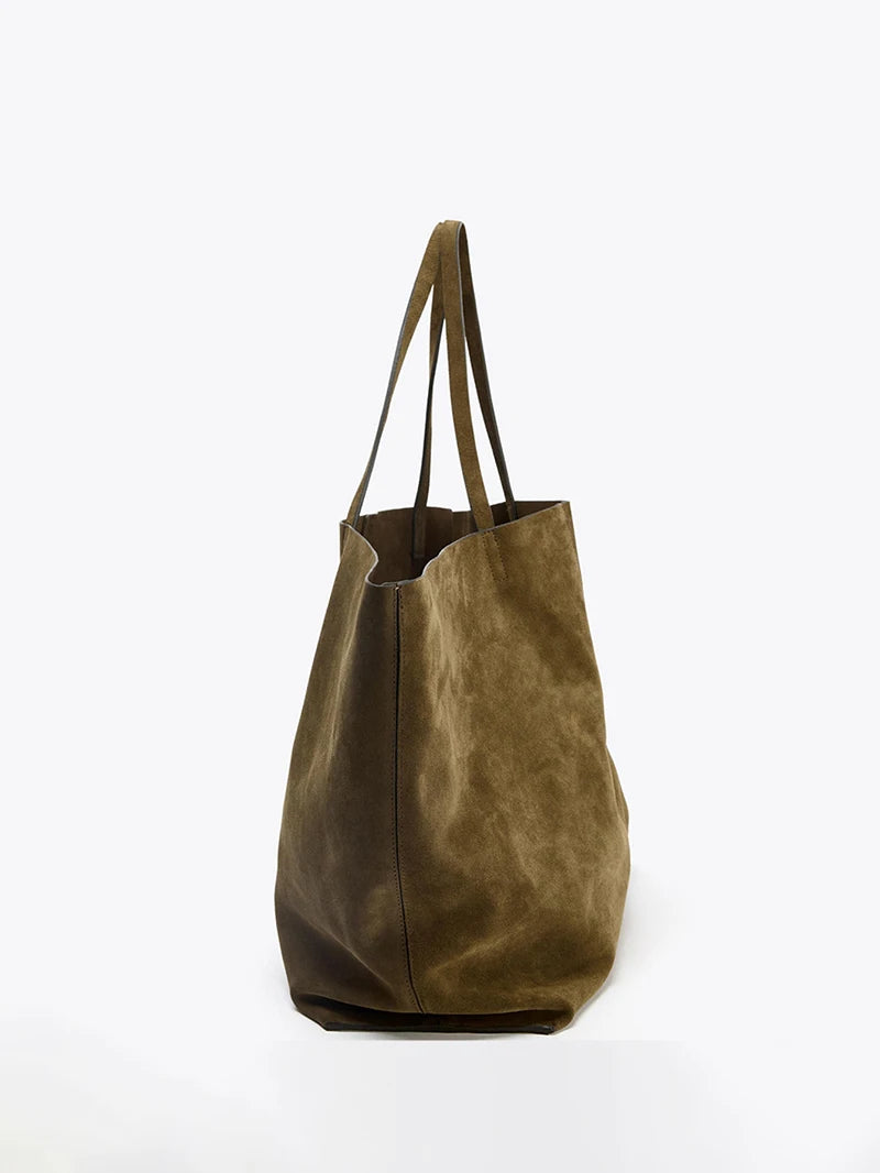 Grote suède tas voor dames, luxe designer nieuwe tote bag voor dagelijkse stijl, grote capaciteit, modieuze schoudertas voor dames