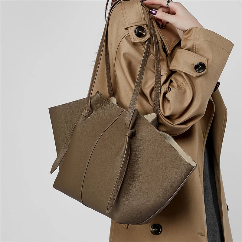 HIFASHION Echt Koeienhuid Lederen Tassen Vrouwen Grote Capaciteit Shopper Onderarm Schouder Portemonnees Kantoor Werk Hobo Handtassen 2026