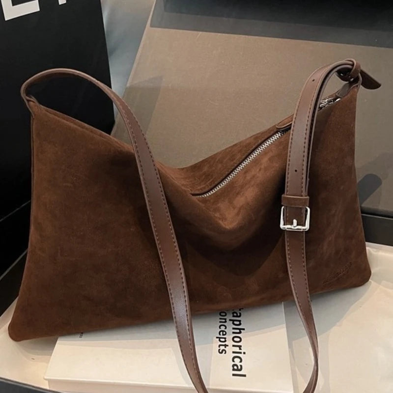 Geavanceerde retro tas voor dames 2026 nieuwe getextureerde matte schoudertas met grote capaciteit crossbody draagtas voor woon-werkverkeer