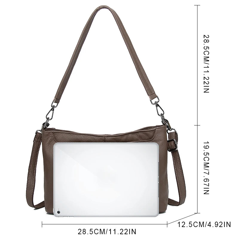 5 kleuren 100% eerste laag rundleer dames handtas casual vrouwelijke schoudertas crossbody portemonnee dropshipping