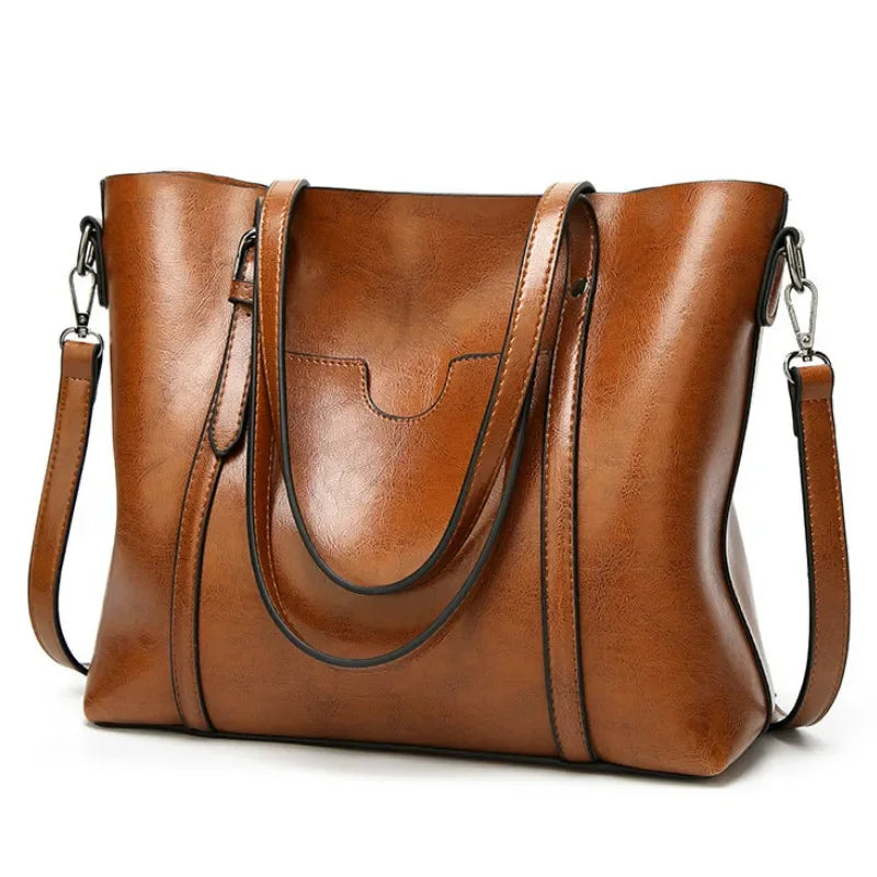 Schoudertassen Voor Vrouwen Olie Wax Lederen Handtas Tote Crossbody Tas Vintage Boekentassen Vrouwen Tassen Designer Handtas Van Hoge Kwaliteit