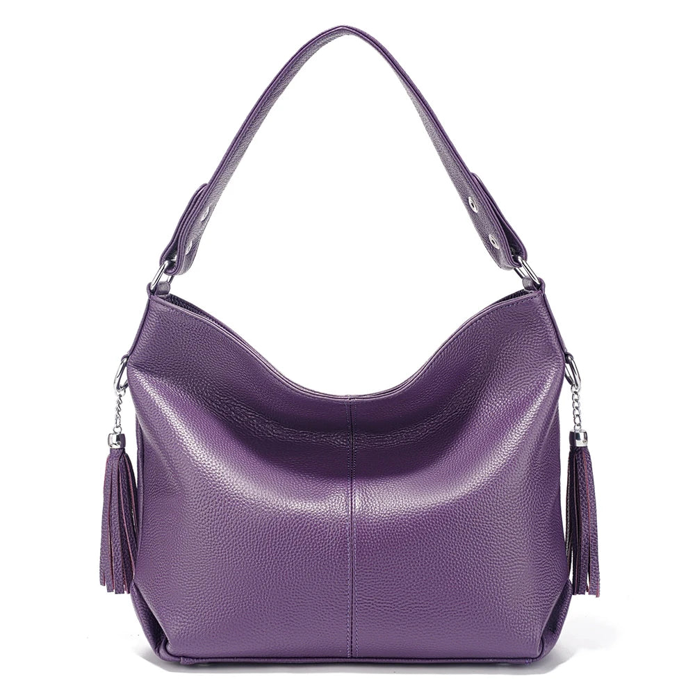 Zency Fashion Echt Lederen Dames Schoudertas Dames Hobo Tas Portemonnee Designer Tassen Luxe 2026 Crossbody Grote Capaciteit Shoppe